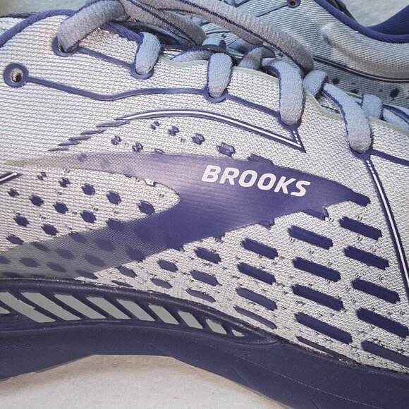 BROOKS RUNNING ADRENALINE GTS 21 MENS GRAY BLUE EUC